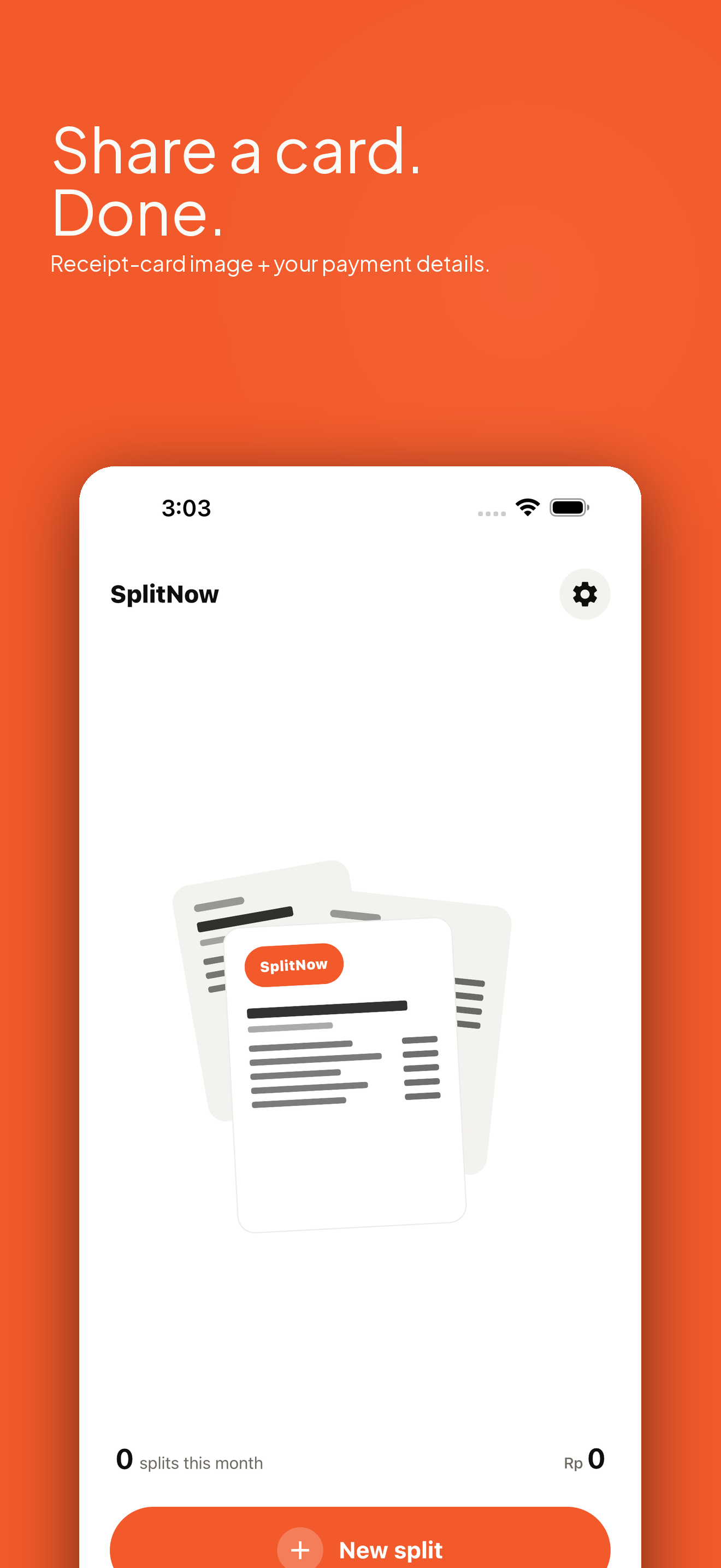 Share a card. Done. Receipt-card image with your payment details.